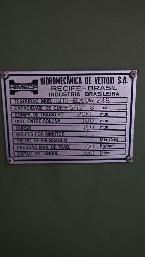 Usado Guilhotina Hidraulica Himeca 8mm x 2000mm