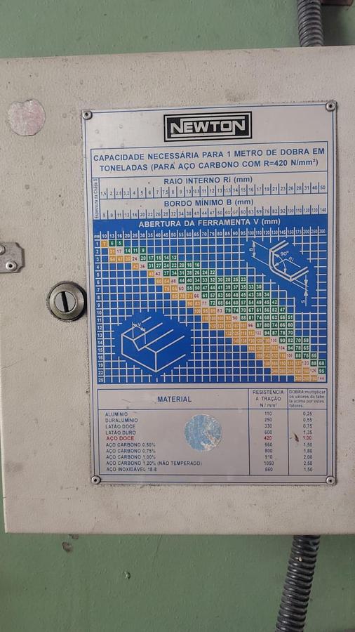 Usado PRENSA DOBRADEIRA MECÂNICA - NEWTON - MODELO PDM-10/12 x 1250MM