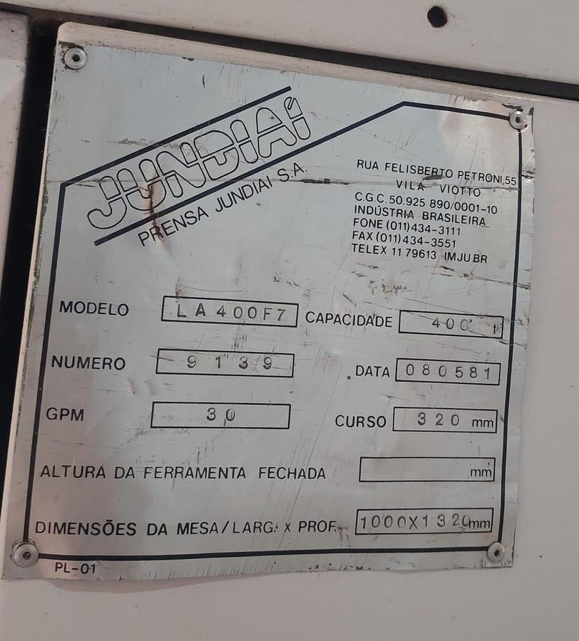 Usado Prensa Excêntrica H Freio Fricção Jundiai 400ton LA-400 FI