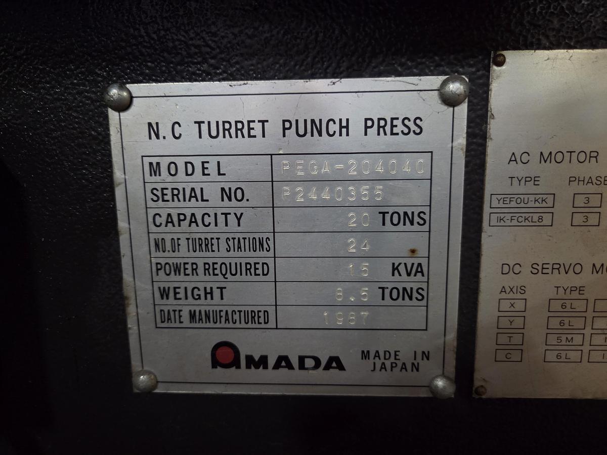 Used 1987 AMADA PEGA-204040