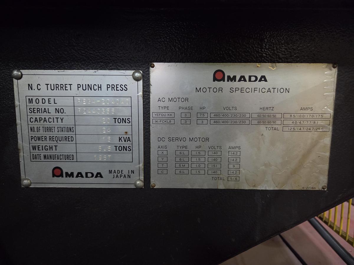 Used 1987 AMADA PEGA-204040