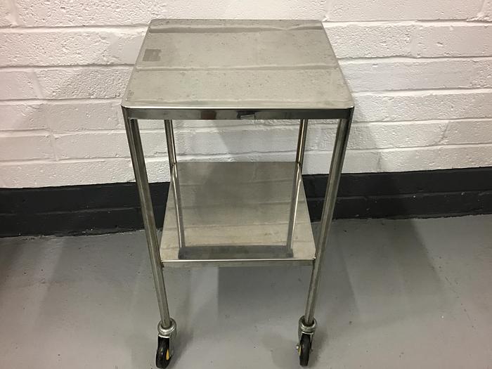 Used Trolley stainless steel 2 shelves 450x450mm