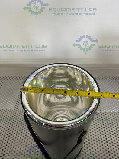 Used Chemglass  Stainless Steel Dewar Flask w/ Carrying Handle 177mm OD x 304mm Height