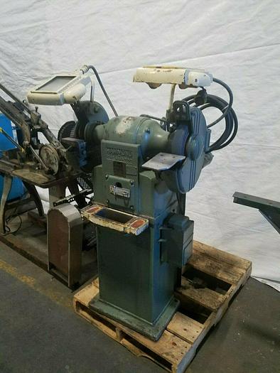 Used Hammond Pedestal Grinder with Built In Dust Collect Model ND-10 Double 8" Wheels