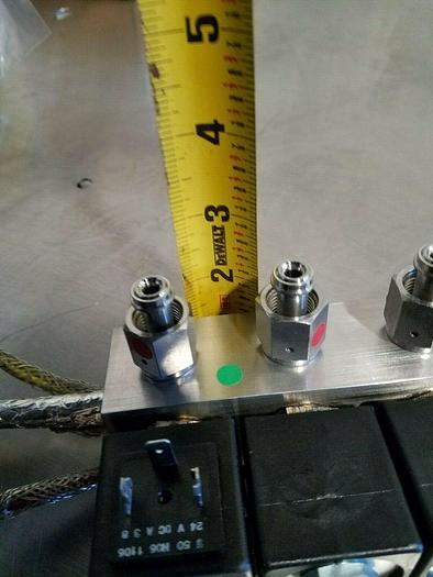 Used Solenoid Valve Manifold 11 Valves All Stainless Steel 24V