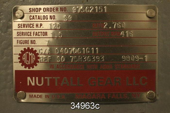 Refurbished Nuttall Gear S9 Gear Drive, 2.760/1 Ratio #34963