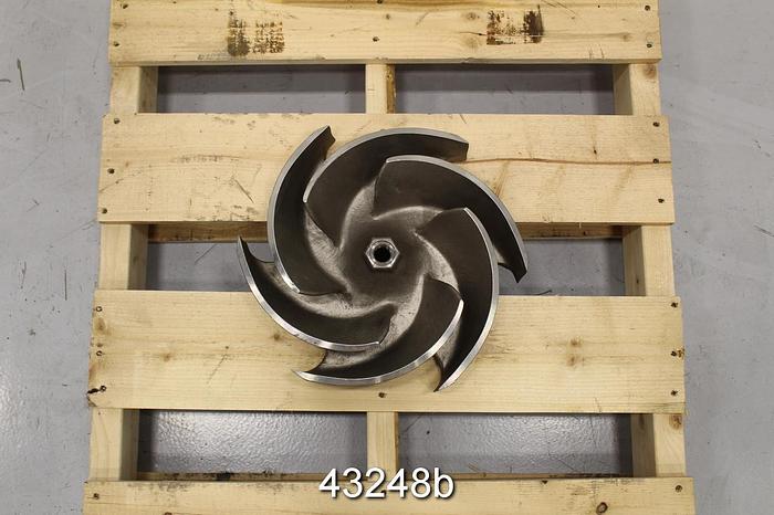 Used Goulds 3196 8x10x13 13" Diameter CG8M 6-Vane Impeller #43248