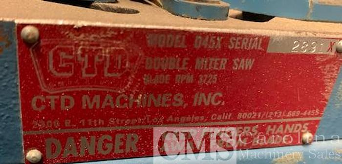 Used CTD D45X Double Miter Saw