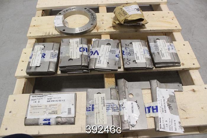 Unused 1 Lot of Voith RS2C Reject Sorter Blade Rotors and Seal Ring, Unused #39246