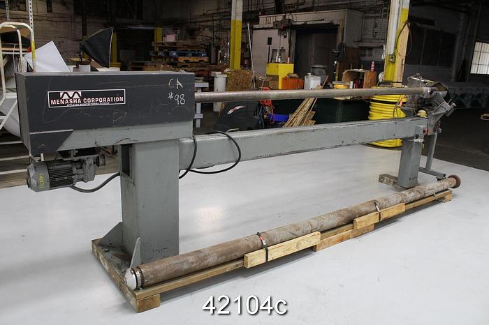 Used Menasha Corporation S200 Core Cutter, 128" Core Length, 3" Diameter Mandrill #42104