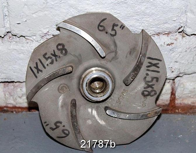 Used Goulds 3196 Impeller, 6.5", 5-Vane, Casting No.: 76793 (For 1x1.5x8 Pump) #21787