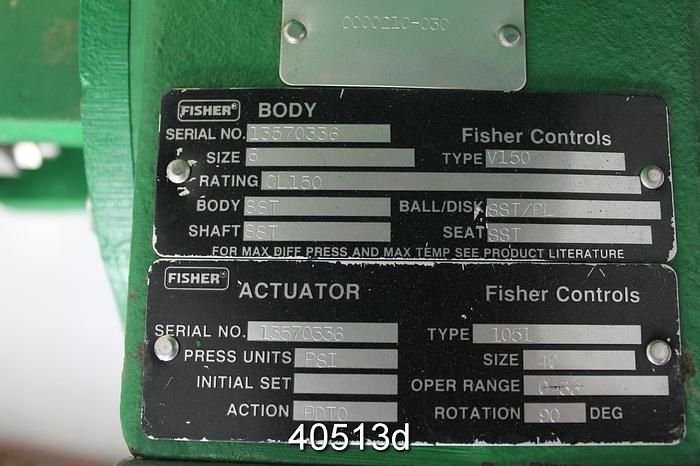 Used Fisher V150 6" Vee-Ball Valve #40513