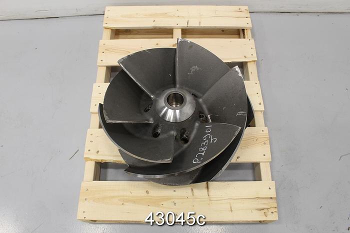 Used Sulzer APT 54-20 21.6" Stainless Steel 6-Vane Open Type Impeller #43045