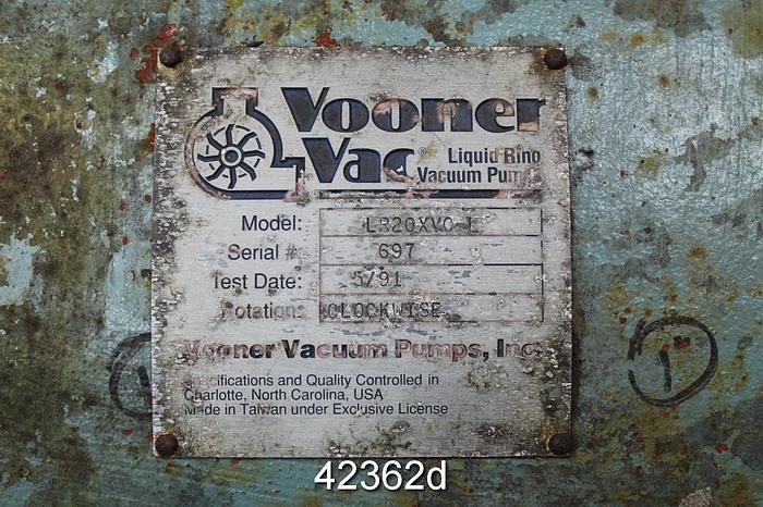 Used Vooner LR20XVC-L Vacuum Pump #42362