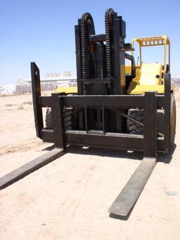 Used 40,000 lb. Gerlinger Forklift; Low Mast; Pneumatic Tires; Riggers Boom