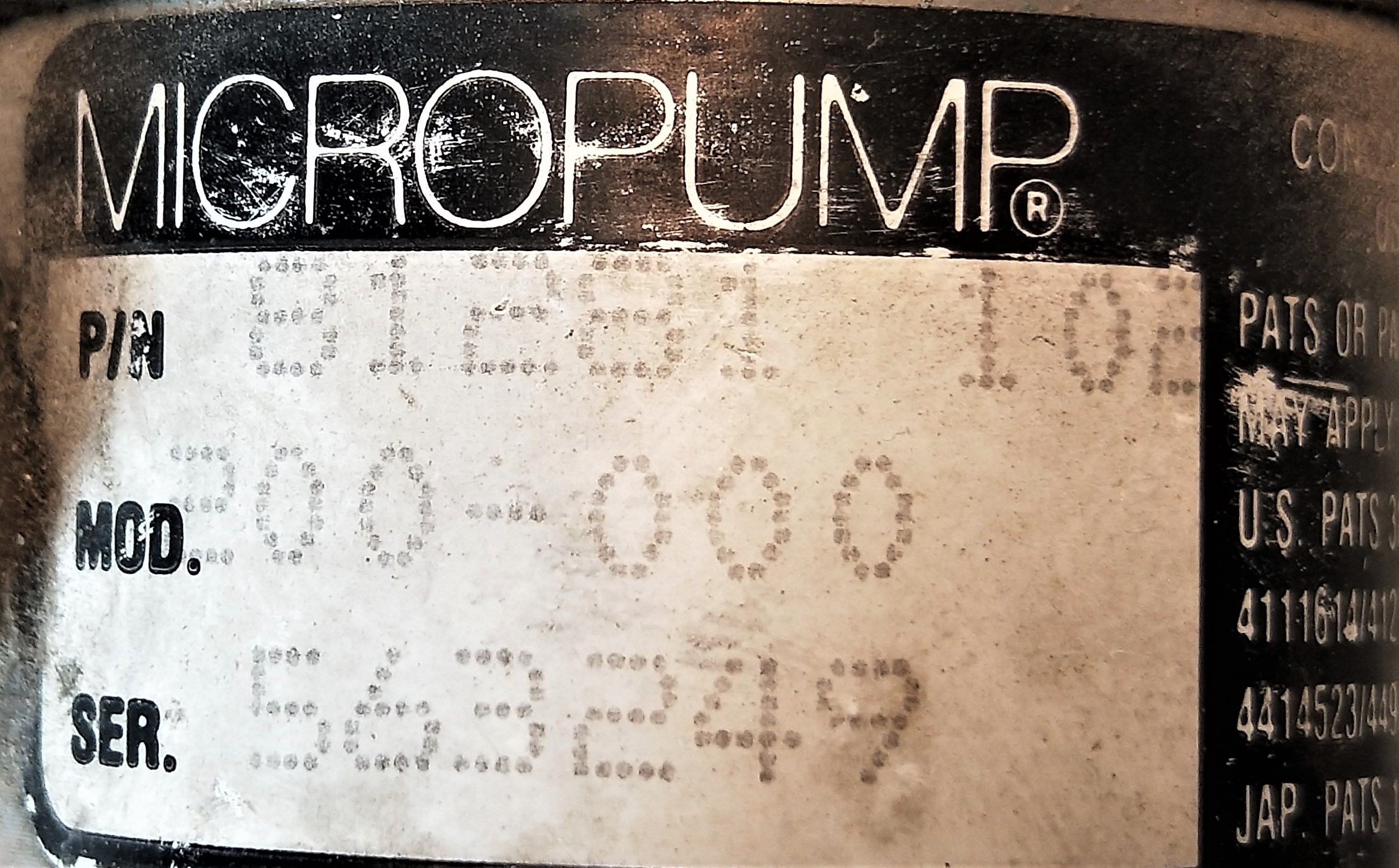 Used Cole-Parmer Masterflex 7144-05 Pump Drive with MICROPUMP 200-000 Head and Speed Control (180-3600rpm)