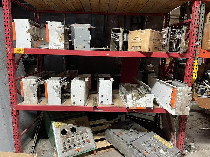 Used ELECTRICAL CONTENTS ON PALLET RACKING MCC BUCKETS