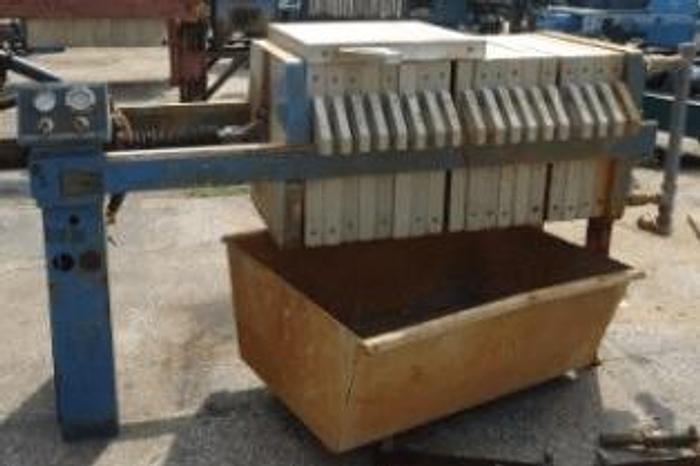 Used 5.5 CU. FT. JWI FILTER PRESS – POLYPRO – 630 MM AUTOMATIC CLOSURE