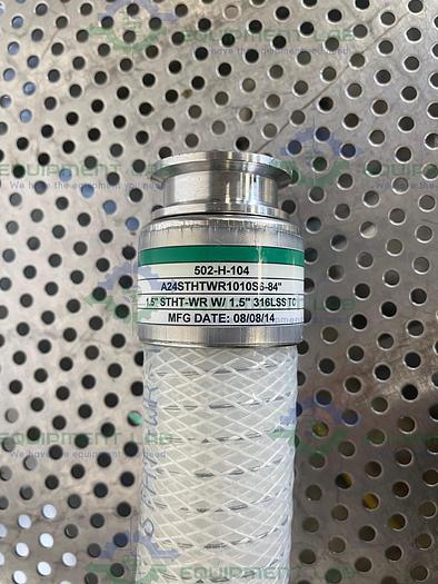 Used Sani-Tech  STHT-WR-1500 84" Wire-Reinforced Hose w/ 1 1/2" Sanitary Fitting