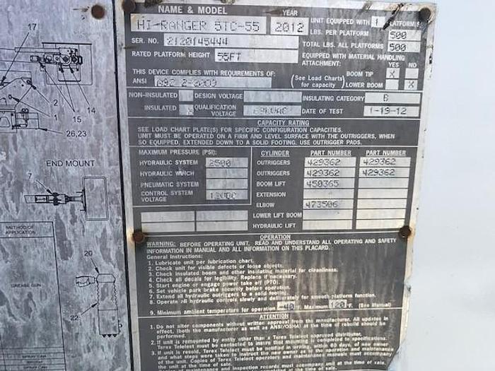 Used 2012 International 4300 Hi-Ranger 5TC-55 60ft Bucket Truck - C39091