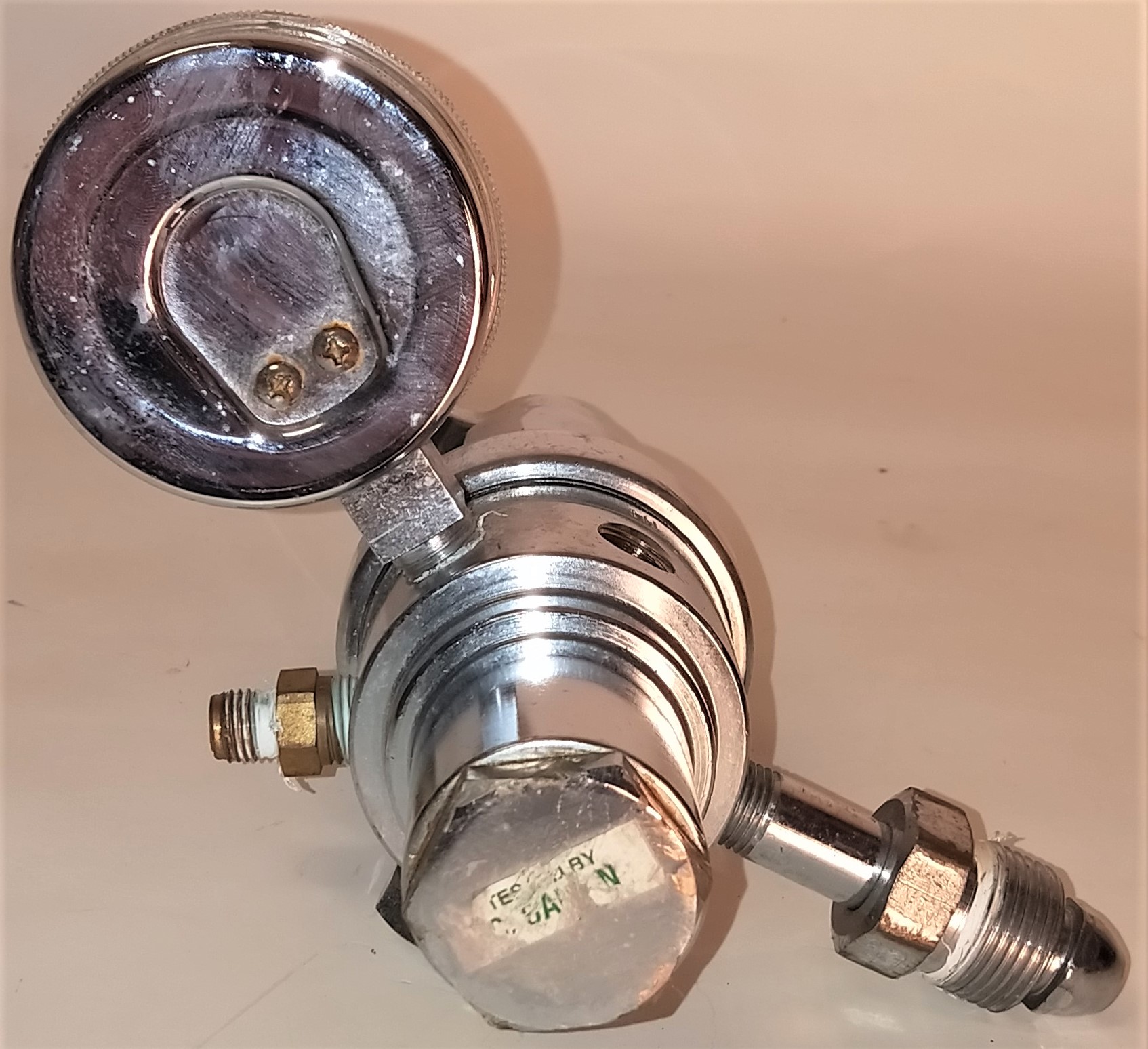 Used Oxweld Trimline R-77 75-580 Dual Stage Stainless-Steel Regulator - CGA 580