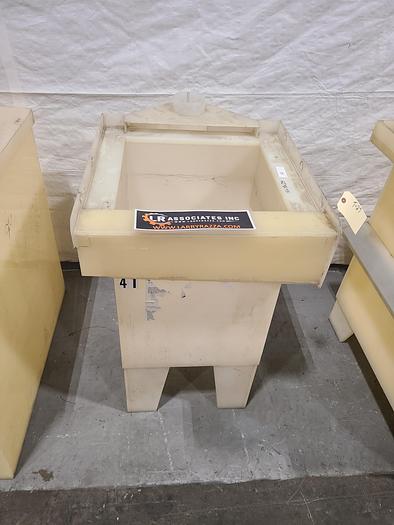 Used Polypro Tank Counter Flow Rinse side and bottom support 18" x 18" x 24" Removable Partition - LARRY PLEASE CHECK DEMENTIONS