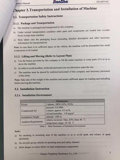 Used 2017 JIANGSU FANGBANG MACHINERY ZD-QFP14C - Sheet fed square bottom paper bag makingmachine with twisted handles unit