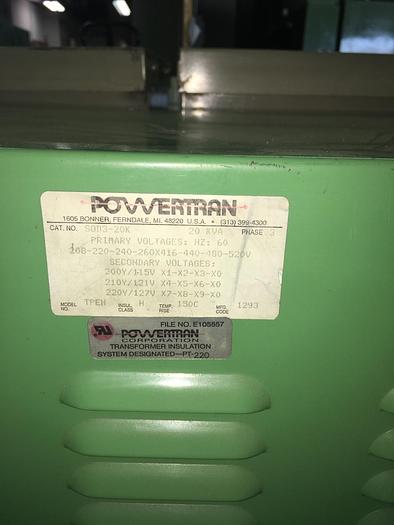 Used 20 Kva Multi-tap Powertran Transformer,