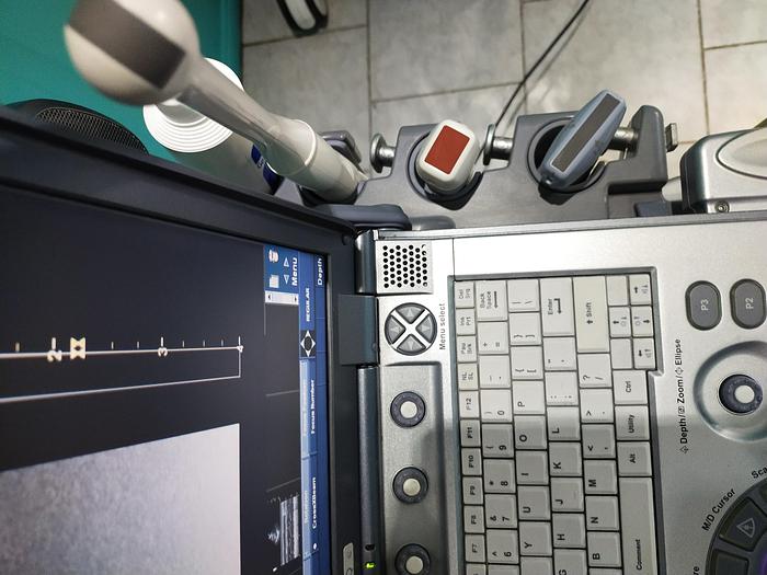 Gebraucht GE LOGIQ e tragbare Ultraschallgerät inkl. 2 Sonden und Mitsubishi P93 Drucker