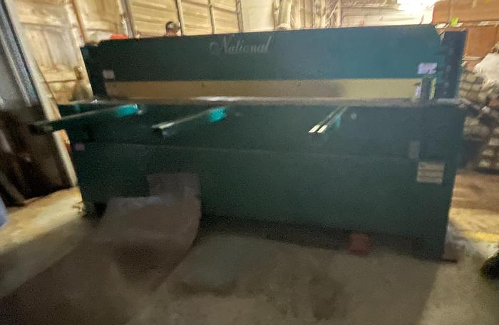 Used NATIONAL 8' X 1/4" HYDRAULIC POWER SQUARING SHEAR