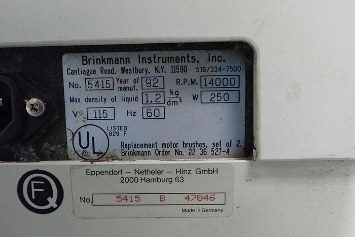 Used Eppendorf 5415C Table Top Centrifuge with Rotor