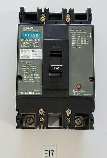 Used *PREOWNED* FUJI BU-ESB2050 50A CIRCUIT BREAKER 2 POLE 600V + Warranty!