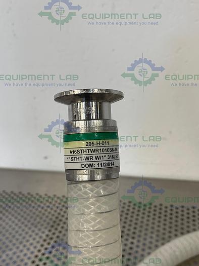 Used Sani-Tech  STHT-WR-1000 144" Silicone Hose w/ 1" Sanitary Fitting