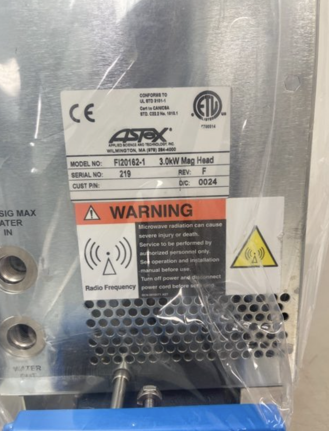 Used MKS / ASTeX FI20162-1 3.0kW Mag Head