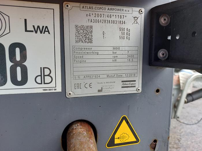 Used 2019 Atlas Copco XAS 48