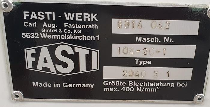 Gebraucht Rundbiegemaschine Fasti 104-20-1