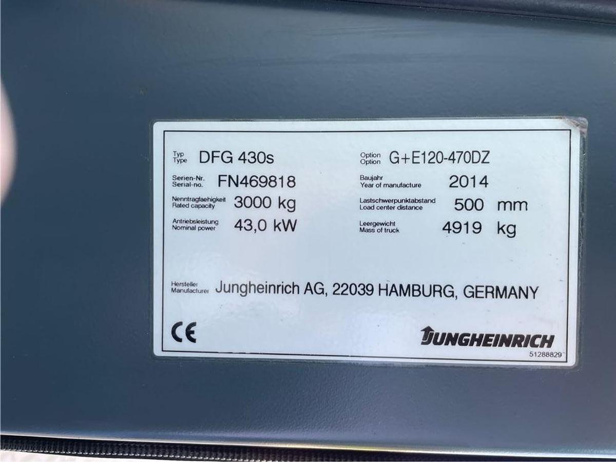 Gebraucht Gabelstapler Jungheinrich Typ DFG 430s SP G+E 120-470 DZ
