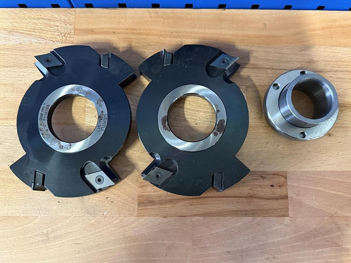 Neuwertig Verstell-Nut-Fräser Örtli mit Buchse und Zwischenringen