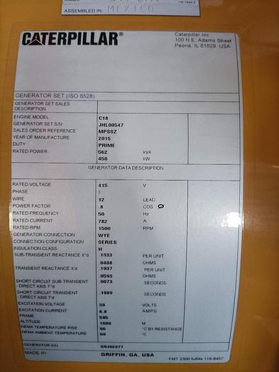 Caterpillar C18 x 5 new generator sets