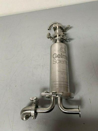 Used Gelman Sciences 960821 Stainless Steel 4.5" x 12" Filter Housing 125/250 PSIG