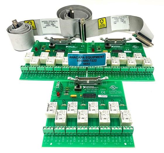 Used National Instruments SC-2062 Relay Board 180935C-01, Ribbon Cable Lot of 5 (6652