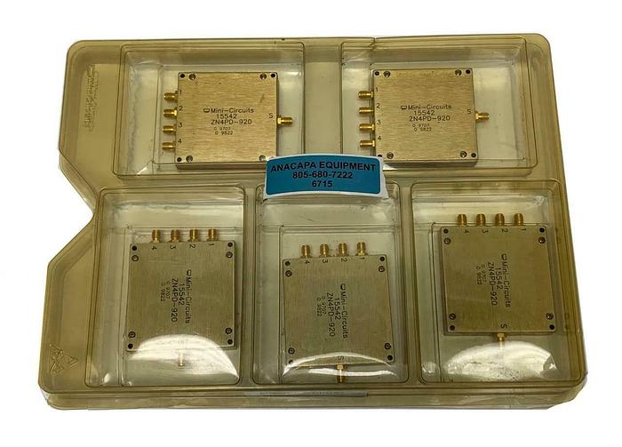 Mini-Circuits 15542, ZN4PD-920, Lot of 5, Four Way Power Splitter New (6715)W