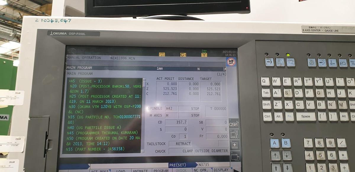 Usato TORNIO OKUMA VTM 120 YB USATO 