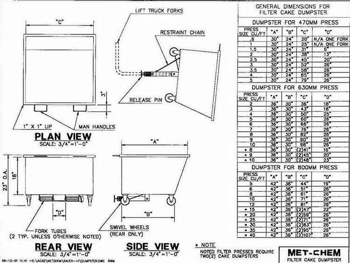 Used PORTABLE FILTER CAKE DUMPSTER (NEW)