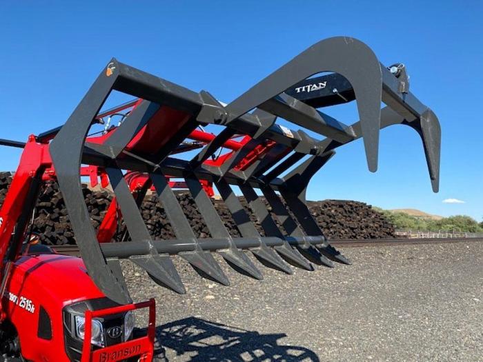 Titan Single Cylinder Skid Steer Quick Connect Hydraulic Grapple