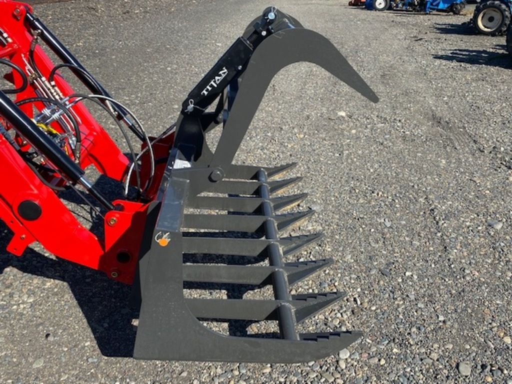 Titan Single Cylinder Skid Steer Quick Connect Hydraulic Grapple