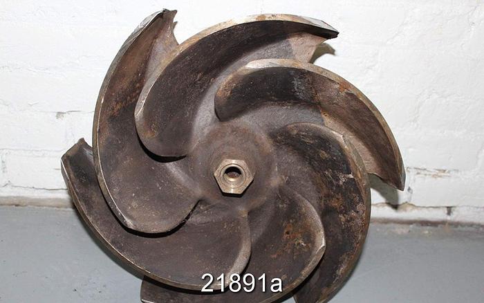 Used Goulds 3196 Impeller, 15", 6-Vane, Casting No.: 55465 (For 8x10x15 Pump) #21891