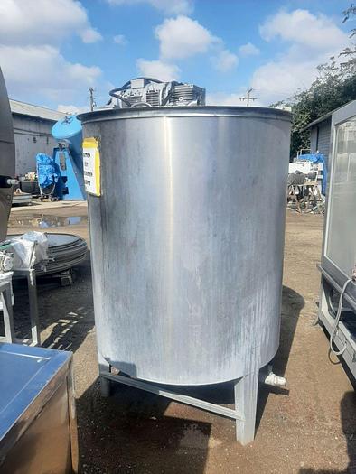 Used Tank, 260 Gallon, 304 Stainless Steel, Agitated, 1 HP #C744818