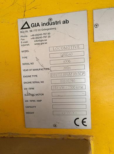 Usato Locomotore Motrice, GIA INDUSTRY AB modello DHD 40