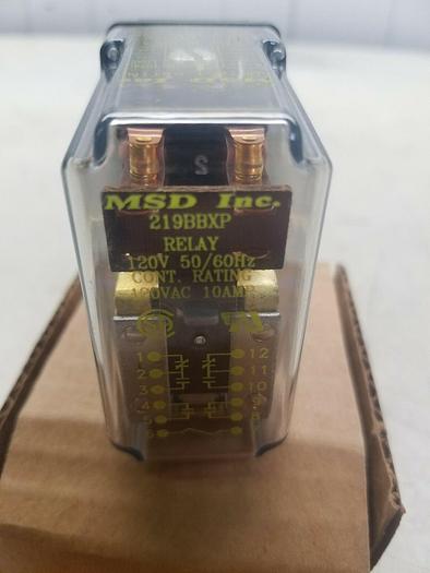 Used MSD Inc 219BBXP 24-28Vdc Coil Relay